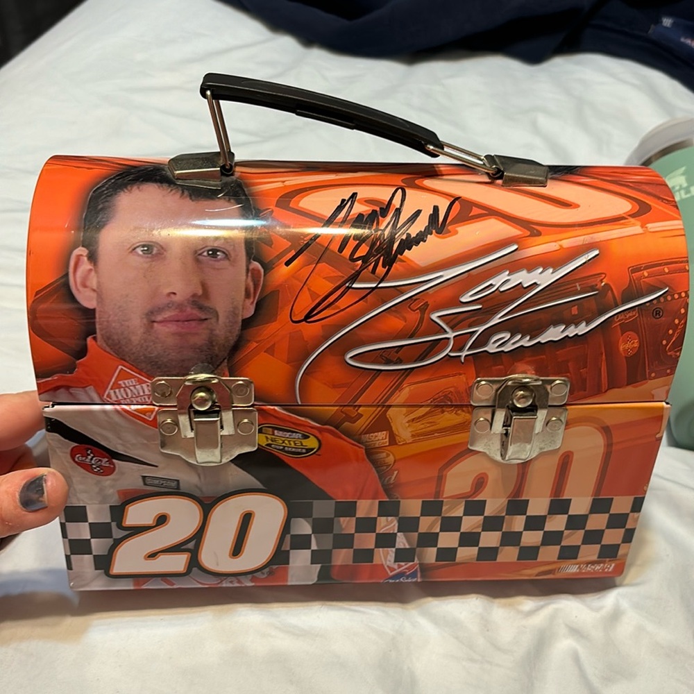 Autographed NASCAR Tony Stewart Metal Lunch Box